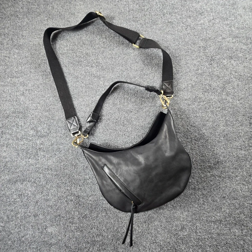 Unbranded Hobo Bag Women Medium Black Excellent Crescent Crossbody (A1)